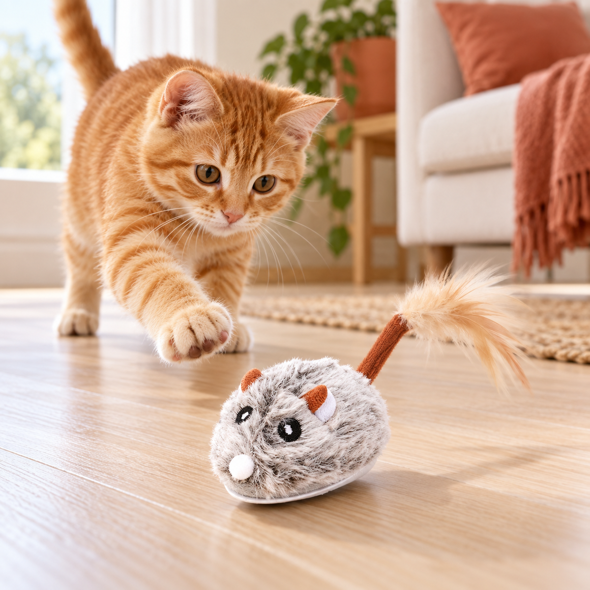 Pouncey™ Rechargeable Plush Mouse