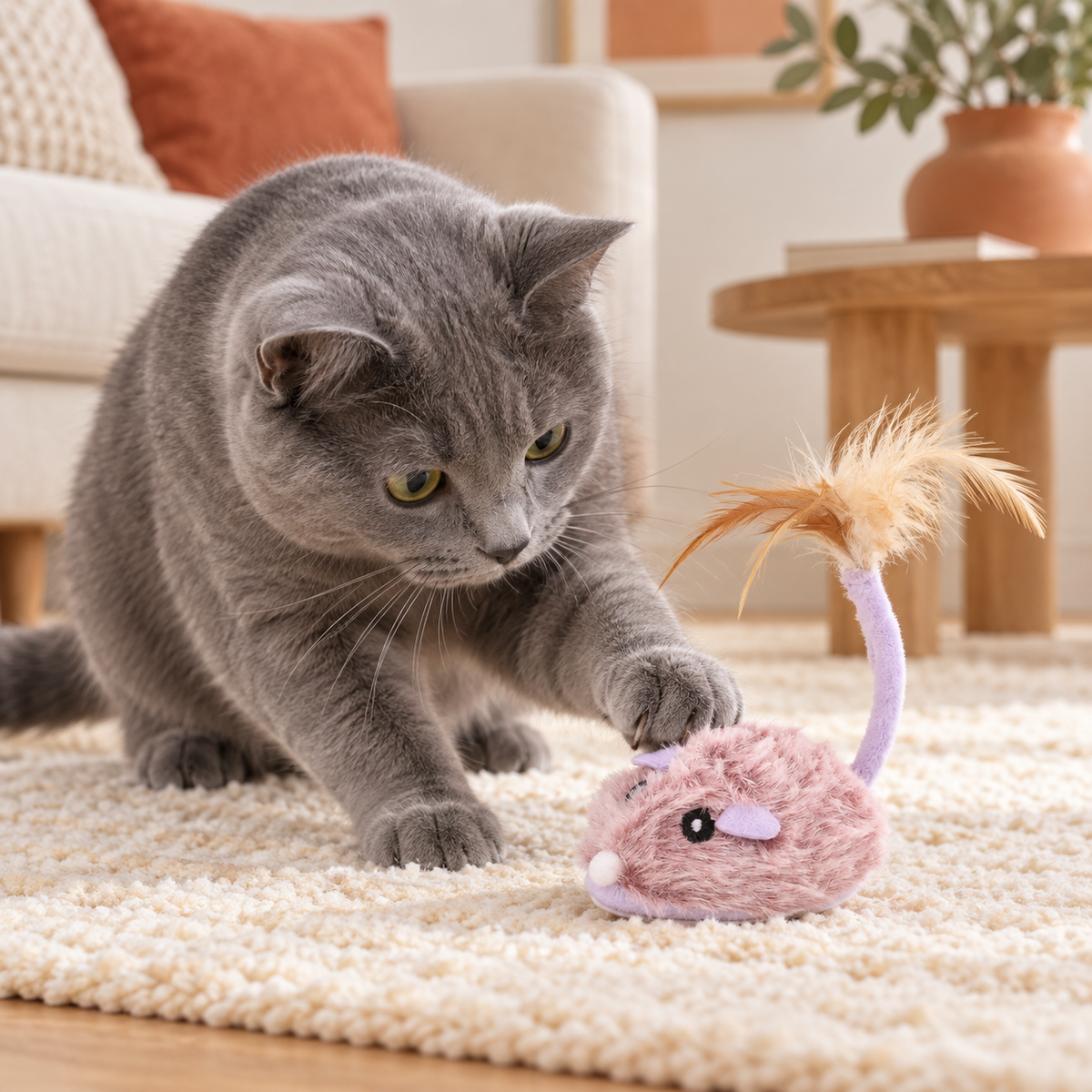 Pouncey™ Rechargeable Plush Mouse